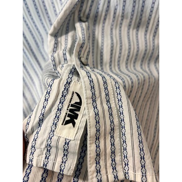 Mountain Khakis Striped Pearl Snap Button Down Shirt Western White Blue Medium - Picture 7 of 11